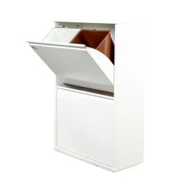 Raccolta Differenziata- Mobileco legno 4 secchi 18 litri bianco