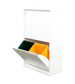 Raccolta Differenziata- Mobileco legno 4 secchi 18 litri bianco
