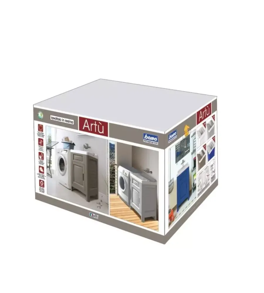 Mobiletti Multiuso-Bama Mobiletto lavatoio "artù" in polipropilene bianco 60x51x89 cm