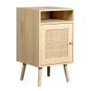 Credenze E Buffet-BellaHome Mobiletto multifunzionale con porta battente in rattan, 40x39x71 cm