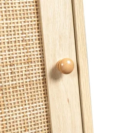 Credenze E Buffet-BellaHome Mobiletto multifunzionale con porta battente in rattan, 40x39x71 cm