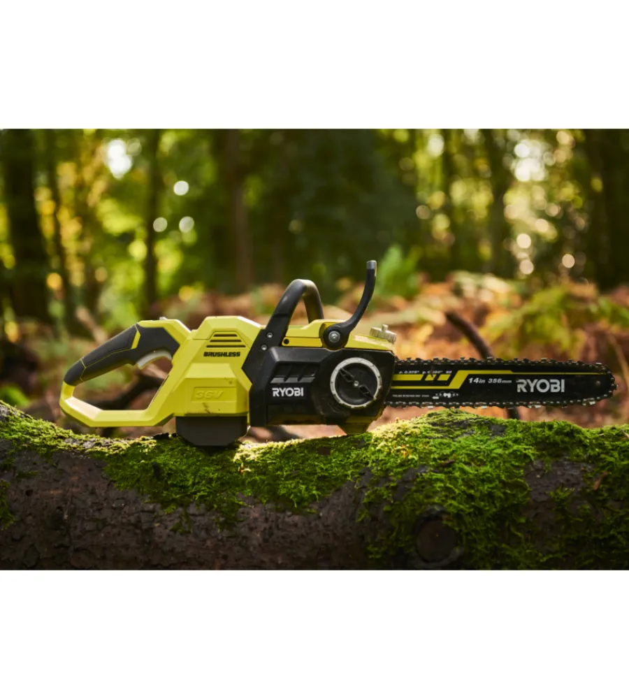 Motoseghe Ed Elettroseghe-Ryobi Motosega a batteria "ry36csx35a-0" barra oregon 35 cm 36v, solo corpo macchina