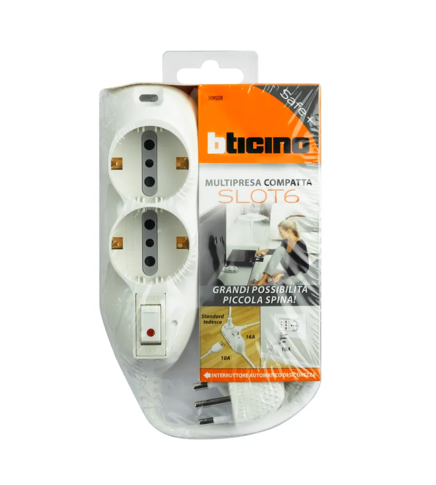 Sale Multipresa 6 pr. 2p+t 10/16a con cavo bianco - . Multiprese Ed Adattatori