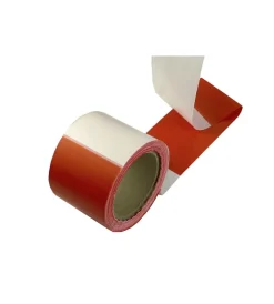 Segnaletica|Nastro segnaletico bianco/rosso 80 mm. x 50 mt.