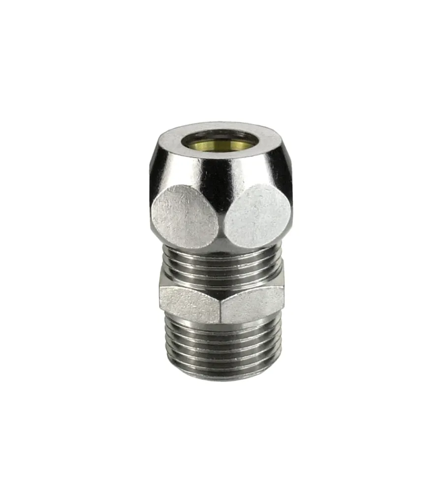 Tubi E Raccordi- Niples doppio maschio - femmina 1/2" - 3/8" x 10 mm.
