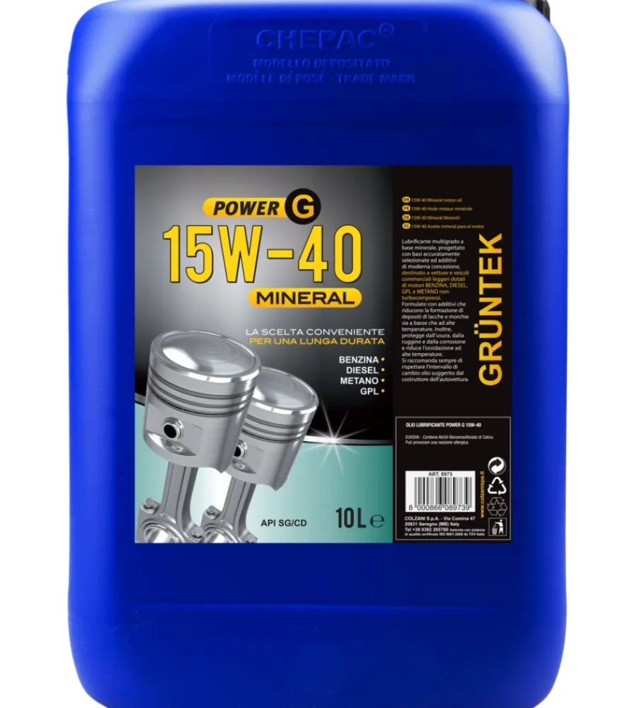 Oli E Lubrificanti- Olio power-g minerale 10l 15w40 per motori diesel e benzina