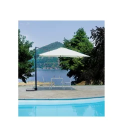 Hot Ombrellone a braccio basculante quadrato solaria "california" in alluminio antracite ecru' 3x3 mt Coperture Per Esterno E Accessori
