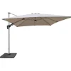 Coperture Per Esterno E Accessori- Ombrellone a braccio da esterno riviera "heliantus" con led e speaker grigio chiaro 300x400 cm