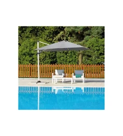 Coperture Per Esterno E Accessori- Ombrellone a braccio quadrato solaria in alluminio bianco e grigio 3x3 mt