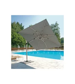 Coperture Per Esterno E Accessori- Ombrellone a braccio quadrato solaria in alluminio bianco e grigio 3x3 mt