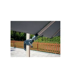 Coperture Per Esterno E Accessori- Ombrellone a braccio quadrato solaria in alluminio bianco e grigio 3x3 mt