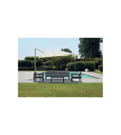 Coperture Per Esterno E Accessori- Ombrellone a braccio quadrato solaria "california" in alluminio tortora ecru' 3x3 mt