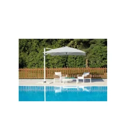 Outlet Ombrellone a braccio rettangolare solaria "california spuncrylic" in alluminio bianco e grigio 3x4 mt Coperture Per Esterno E Accessori