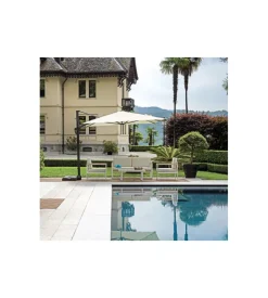 Outlet Ombrellone a braccio rettangolare solaria "tennessee" in alluminio antracite e bianco 3x4 mt Coperture Per Esterno E Accessori