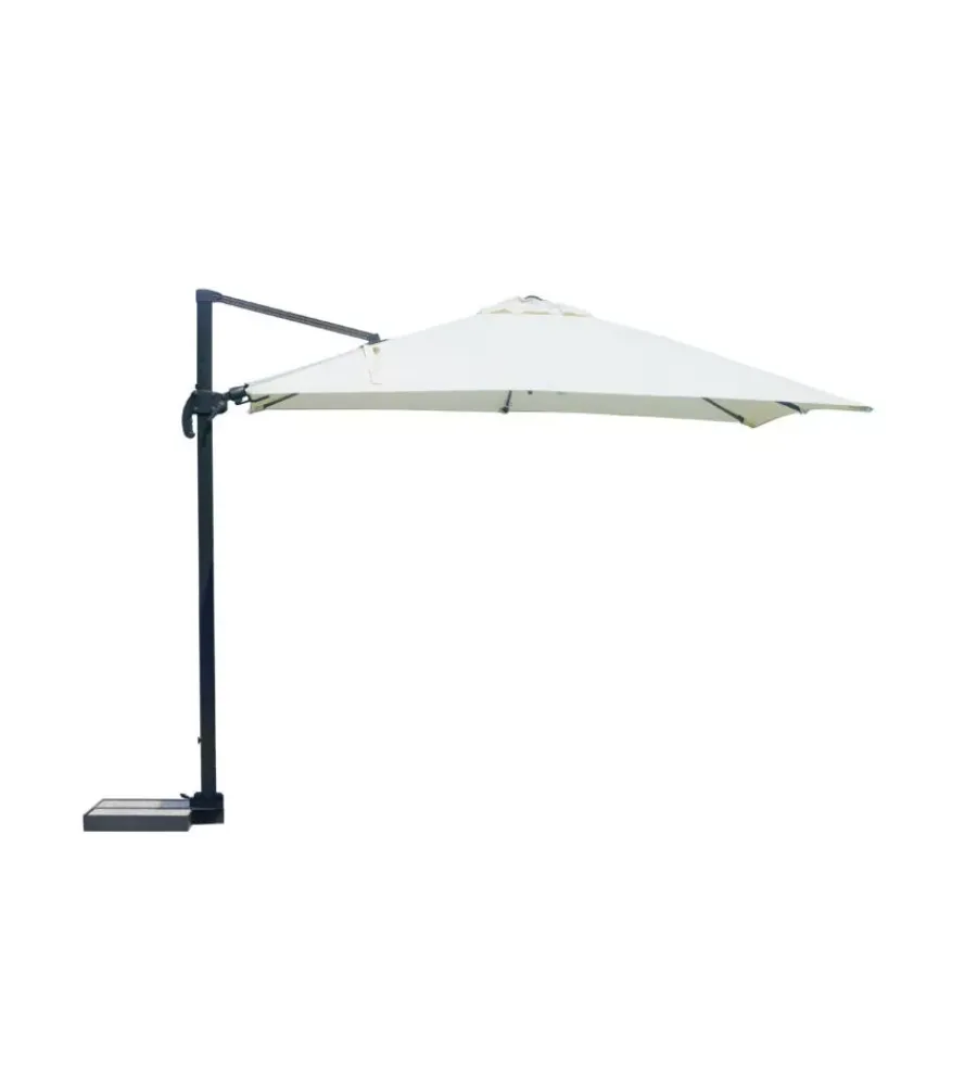 Coperture Per Esterno E Accessori- Ombrellone da giardino a braccio solaria "california" in alluminio antracite ecru' 3x4 mt