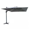 Clearance Ombrellone da giardino a braccio laterale elica garden "mendel" in alluminio effetto legno e poliestere grigio scuro 295x295x255 cm Coperture Per Esterno E Accessori