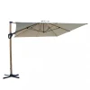 Coperture Per Esterno E Accessori- Ombrellone da giardino a braccio laterale elica garden "mendel" in alluminio e poliestere taupe 295x295x255 cm