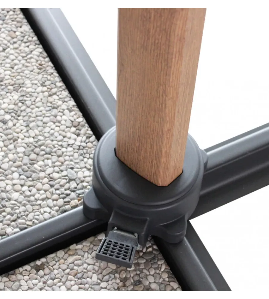 Coperture Per Esterno E Accessori- Ombrellone da giardino a braccio laterale elica garden "mendel" in alluminio e poliestere taupe 295x295x255 cm