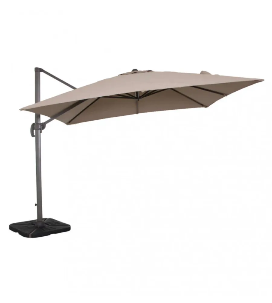 Coperture Per Esterno E Accessori|Ombrellone da giardino a braccio laterale elica garden "saturno" in alluminio e poliestere taupe 315x295x266 cm