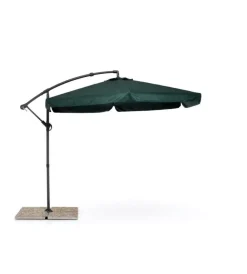 Coperture Per Esterno E Accessori- Ombrellone da giardino "luna" con struttura in ferro antracite e telo verde - 3x3x2 metri