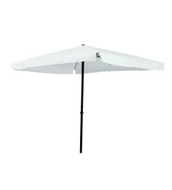 Coperture Per Esterno E Accessori|Ombrellone da giardino quadrato essenza in poliestere bianco 3x3 mt