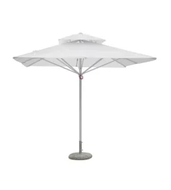 Coperture Per Esterno E Accessori- Ombrellone da giardino quadrato solaria "push-up" in alluminio bianco 3x3 mt