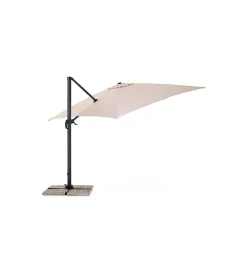 Coperture Per Esterno E Accessori|Ombrellone da giardino retrattile "verso" con struttura in alluminio antracite e telo ecru - 3x4x2 metri