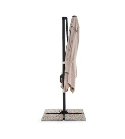 Clearance Ombrellone da giardino retrattile "extenso" con struttura in alluminio antracite e telo ecru - 2,7x2,7x2 metri Coperture Per Esterno E Accessori