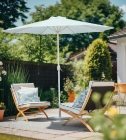 Outlet Ombrellone da giardino rotondo con doppio tetto ecrù 270x270 cm Coperture Per Esterno E Accessori