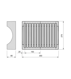 Emuca Accessori Cucina|Organizer per piatti in plastica grigia, max 13 piatti