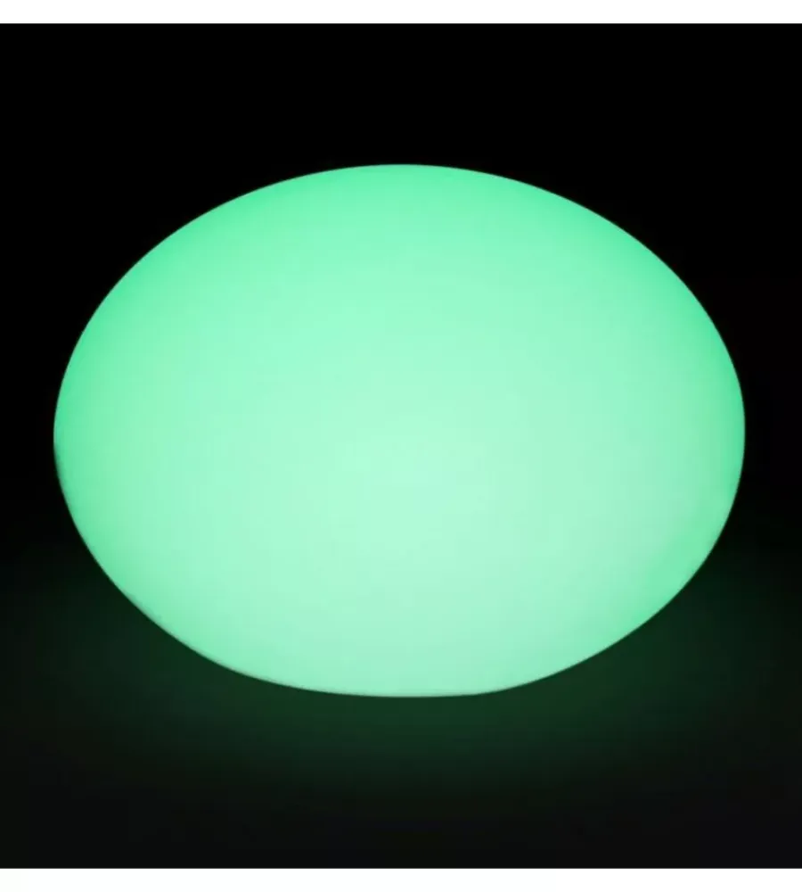 Illuminazione Per Esterno- Ovale decorativo da esterno luminoso led rgbb ricaricabile 20x14 cm