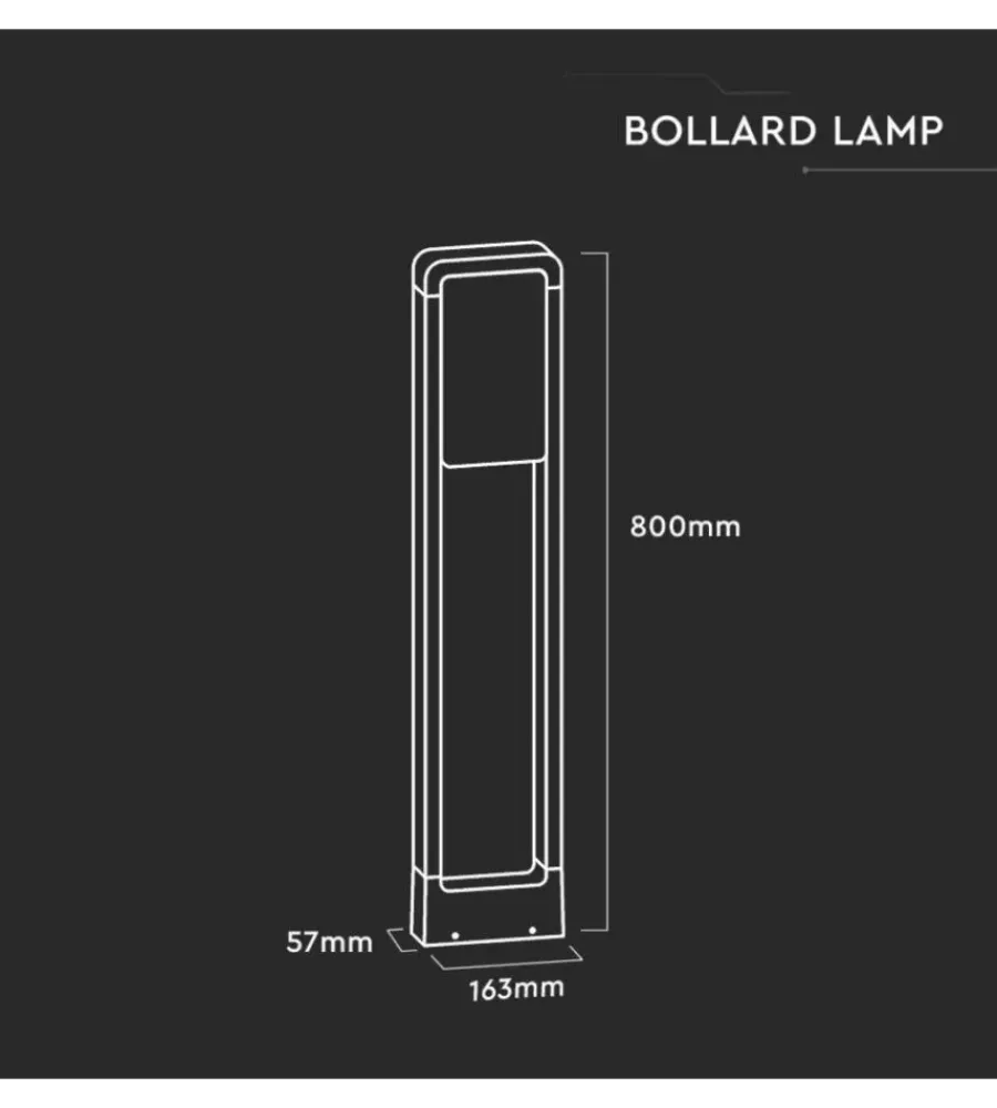 Illuminazione Per Esterno- Paletto led per esterno 6400k, 10w
