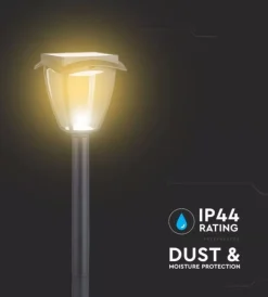 Illuminazione Per Esterno|Palo led solare da esterno vtac nero 3000+6000k