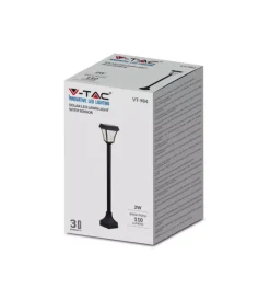 Illuminazione Per Esterno|Palo led solare da esterno vtac nero 3000+4000+6000k