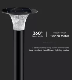 Hot Palo led solare da terra vtac nero 6000k+4000k Illuminazione Per Esterno
