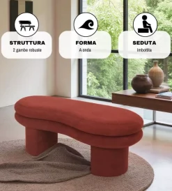 Clearance Panca "onda" mattone 106x43x43 cm Poltrone E Pouf