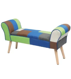 Hot Panca "patch" in tessuto multicolore, 100x54x35 cm Poltrone E Pouf