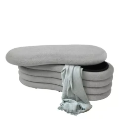 BellaHome Poltrone E Pouf|Panca contenitore "goccia" grigio 106x43x42 cm