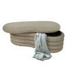 Poltrone E Pouf-BellaHome Panca contenitore "goccia" beige 106x43x42 cm