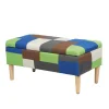 BellaHome Poltrone E Pouf|Panca contenitore "patch" in tessuto multicolore, 40x40x80 cm