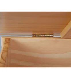 Sedie E Sgabelli- Panca contenitore in pino massello verniciato naturale, l.89x47x53