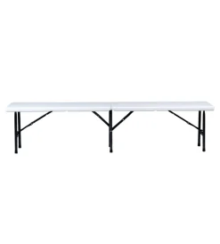 Panca da campeggio pieghevole in polietilene bianco 183x30x44 cm Campeggio