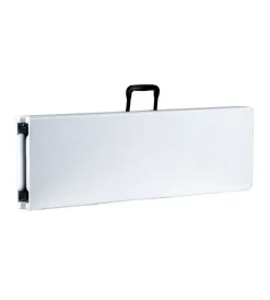 Panca da campeggio pieghevole in polietilene bianco 183x30x44 cm Campeggio