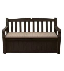 Keter Mobili Da Giardino E Accessori|Panchina cassapanca "eden storage bench" in resina marrone, 140x60x84 cm