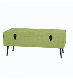 Discount Panchina contenitore "lisa" in tessuto verde, 102x44x40 cm Poltrone E Pouf