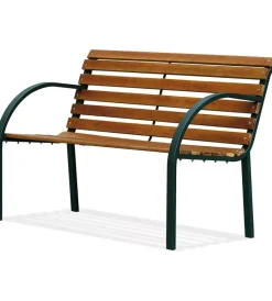 Mobili Da Giardino E Accessori|Panchina da esterno essenza "parco" in acciaio e legno 122x62x80 cm
