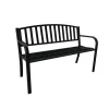 Mobili Da Giardino E Accessori- Panchina da giardino essenza "hollywood" in acciaio nero 120x50x75 cm