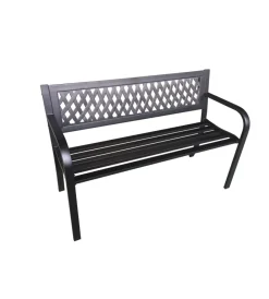 Mobili Da Giardino E Accessori|Panchina da giardino essenza "boulevard" in acciaio nero 120x50x75 cm