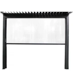 Coperture Per Esterno E Accessori- Pannello laterale manuale elica garden per pergola bioclimatica in pvc antracite lato 4 mt