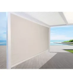 Coperture Per Esterno E Accessori|Pannello laterale oscurante per pergole riviera "screen" in textilene bianco e grigio lato 4 m